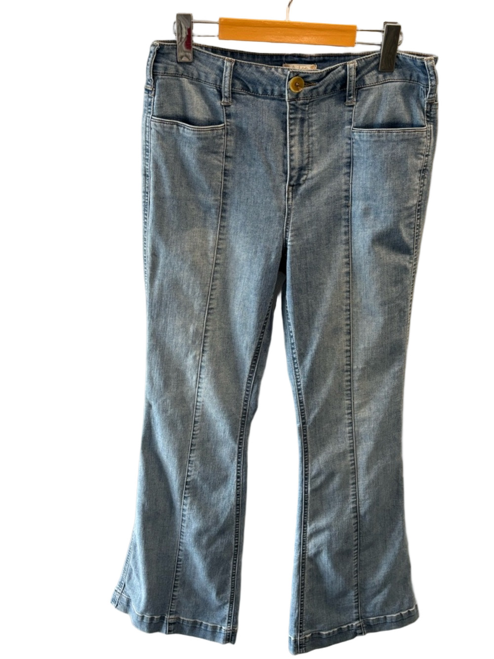 Altar’d State Flare Wide Leg High Waisted Jean 29 Light Wash Front Seam Boho